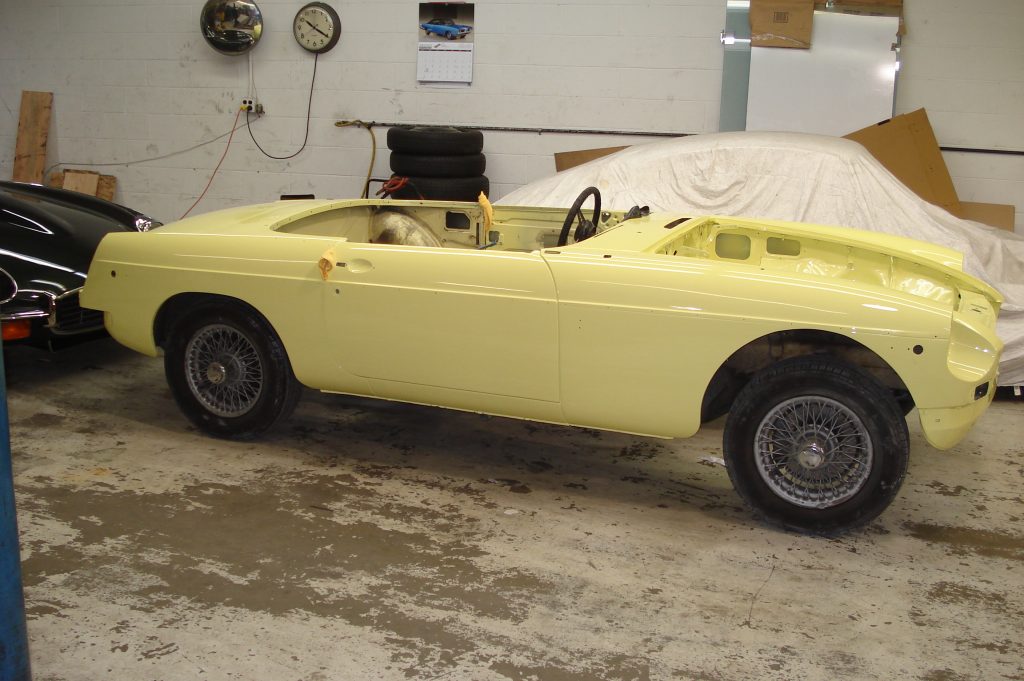 1970 MGB Restoration painted right side